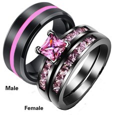 Couple Rings, pink, 8MM, wedding ring