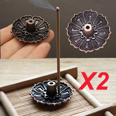 2X Incense Burner Lotus Shape Metal Burner Holder 9 Holes Incense Plate Stick Cone Incense Aromatherapy Craft