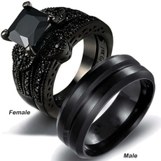 Couple Rings, Steel, Fashion, Princess