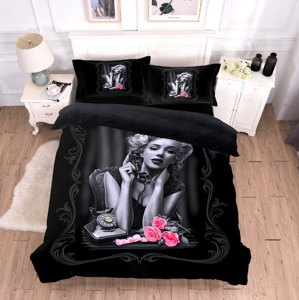 Home Textile 3pcs Twin Full Queen King Size 3d Oil Printing Marilyn Monroe Bedding Set Bedroom Furniture Quilt Cover 2 Pillowcase Wish 3d Oil Printing Marilyn Monroe Bedding, Marilyn Monroe Bedroom Furniture Set