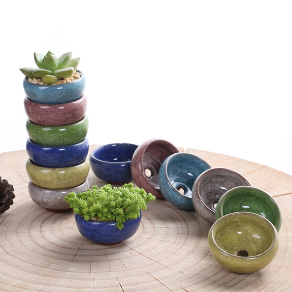 New Mini Small Ceramic Succulent Plant Pot Flower Planter Holder Cactus 2.25 In 