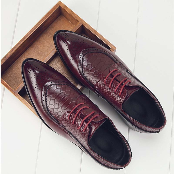 Luxury Mens Leather Pointy Toe Dress Formal Wedding Shoes Oxfords