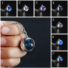 Necklace, glassjewelry, solarsystem, sphereball