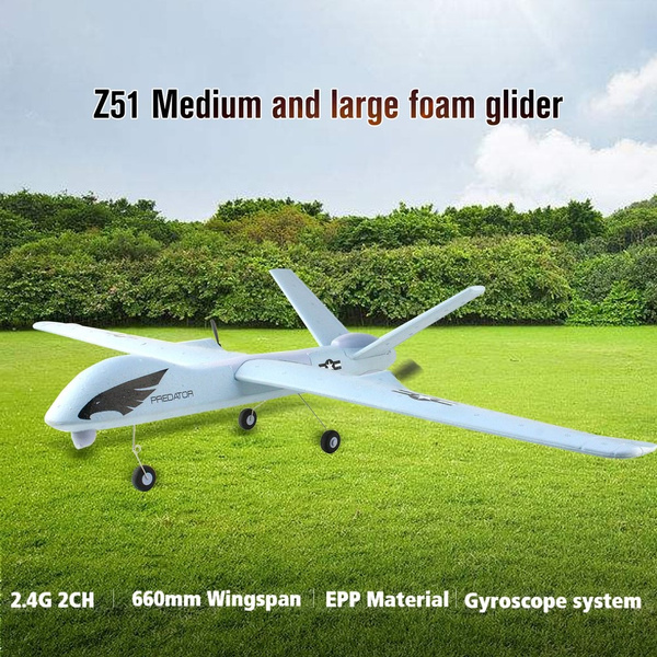 Z51 Predator 2 4g 2ch 660mm Wingspan Rc Airplane Fixed Wing Glider Drone Wish