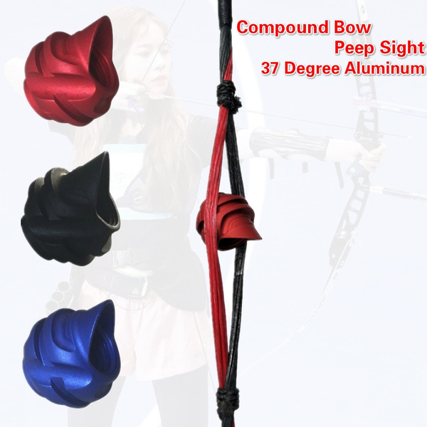 37 Degree Aluminum Accessories Compound Bow Peep Sight Aluminum Peep Black Versatible Peep for