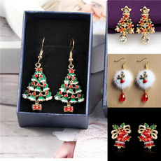 7 Styles Women Fashion Alloy Christmas Tree Pendant Earrings Plating Gold Dangle Jewelry Earrings Xmas Gifts Earrings