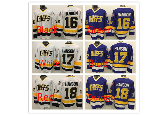 Hanson Brothers #16#17#18 Charlestown Chiefs Slap Shot Movie Men Hockey  Jersey