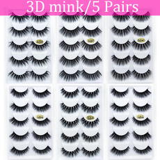 Natural 3d Mink Lashes False Eyelashes Soft Volume Long Thick Eyelash Extension Cross Fake Mink Eyelashes Beauty Tools Gift 5pairs/set