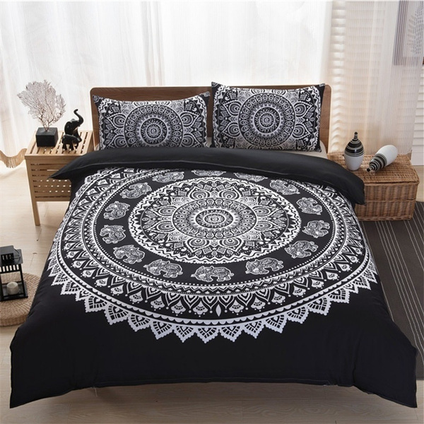 Bohemian Bedding Set 3d Bedclothes Black Duvet Cover King Queen Size Home Decor Quilt Wish King Queen Size Home Decor Quilt Cover, Boho Bedding Queen Size