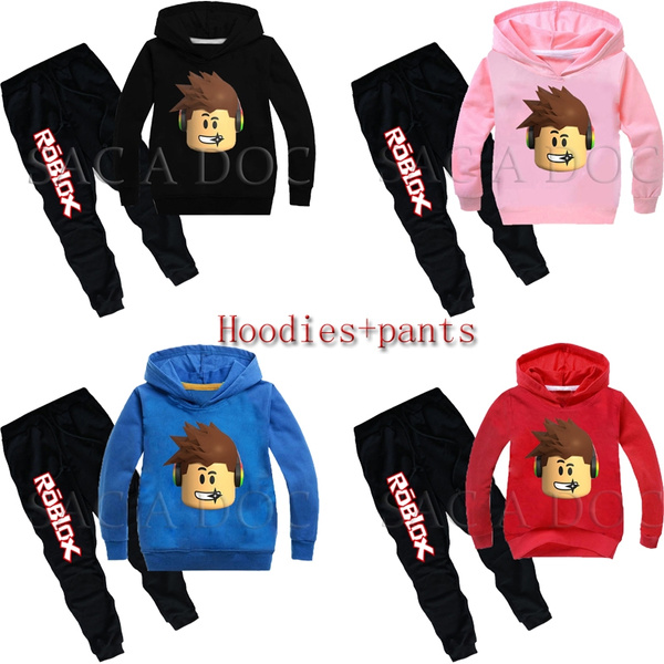 Kids Boys Girls Cartoon Roblox Hoodies Pants Suit Children S Clothing Sweatshirts Casual Fashion Pullover Home - pants roblox clothes girls
