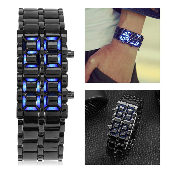 European and American Men Watch Lava LED Faceless Fashion Accessory Bracelet  Couple Clock Wristwatch Steel Chain - AliExpress
