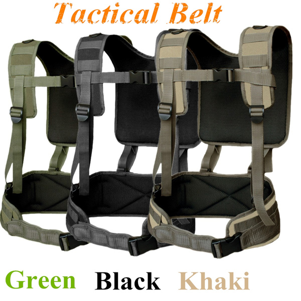 Details about   Tactical Harness Vest Waist Battle Belt Suspenders Hunting Molle Chest Rig  NEW 