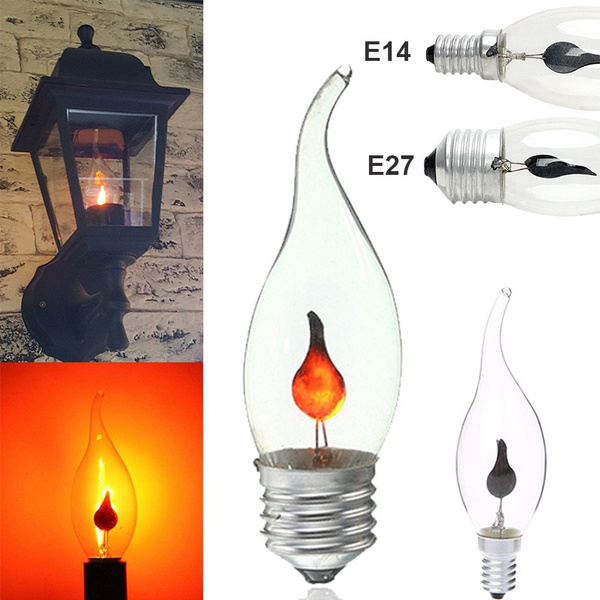 E14 E27 Flicker Flame Light Bulb Retro Filament Flicker Light Fire Flame Lamp | Wish