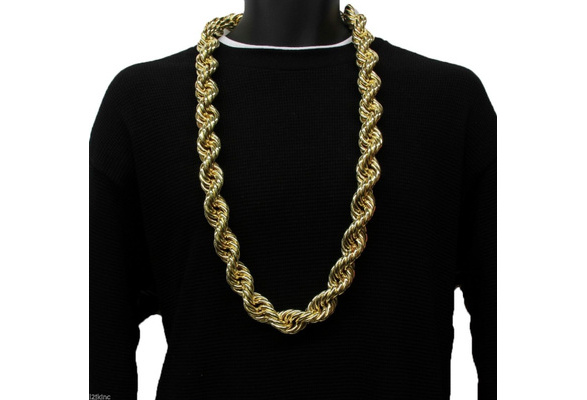 14K Gold Plated Necklace Rope Chain 36 