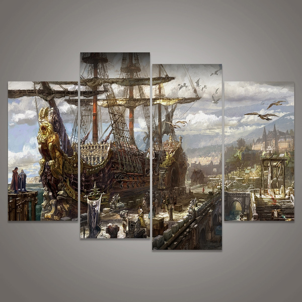 No Frame 4 Pieces Game Poster Lost Ark Canvas Art For Home Decor Living Room Wall Painting Birthday Gifts Wish