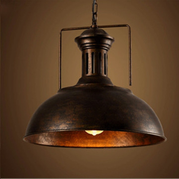 Vintage Retro Industrial Ceiling Light Lamp Shade Fixture Lighting Cafe Home Decor Color Black Rust Wish - Retro Industrial Ceiling Light