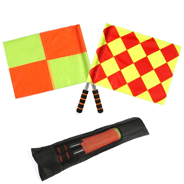 Yosoo Health Gear Referee Flags Linesman Flags with Storage Bag for Sports Match Soccer Football Hockey Training 2-Piece 
