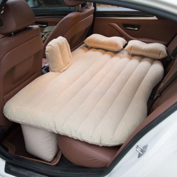 Travel Inflatable Car Mattress Air Bed Back Seat Sleep Rest Mat with Pillow 