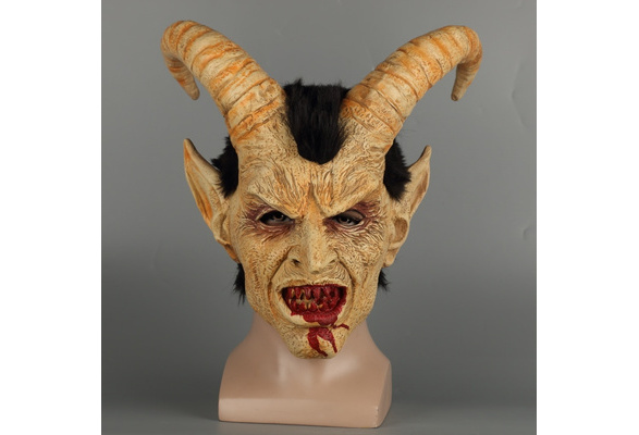 Takerlama-Máscaras de película de Lucifer máscara de látex del diablo Cosplay de Halloween #A disfraz de adulto máscara con cuerno accesorios de fiesta Takerlama-Máscaras de película de Lucifer máscara de látex del diablo Cosplay de Halloween #A disfraz de adulto máscara con cuerno accesorios de fiesta