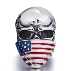 Steel, men_rings, american flag, Fashion