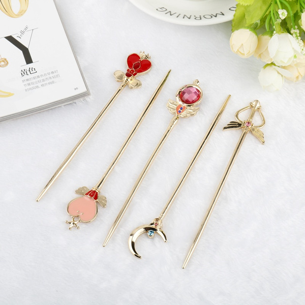 Cute Sailor Moon Hair Clasp Hairpin Moon Heart Hair clip Kanzashi