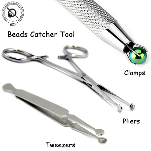 ABH Piercing Ball Grabber Tool for Grab Small Bead Jewelry Pliers Tweezer  Catcher Grabber for Small Parts Pickup IC Chips Gems Prong Tweezer
