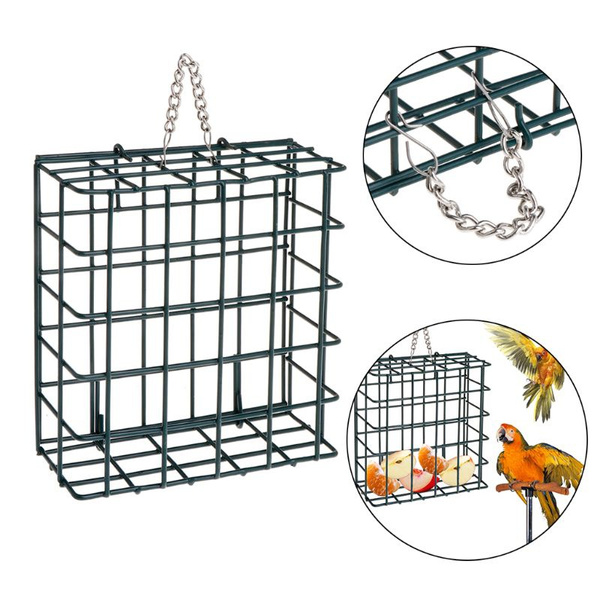 Tree Hanging Bird Feeder Cube Cage Food Container Wild Birds Parrot Feeding 