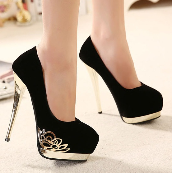 Black cheap wedding heels