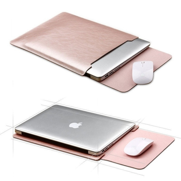 For MacBook Air 11 13 Pro 13 15 Retina PU Leather Laptop Sleeve Bag Case Cover 