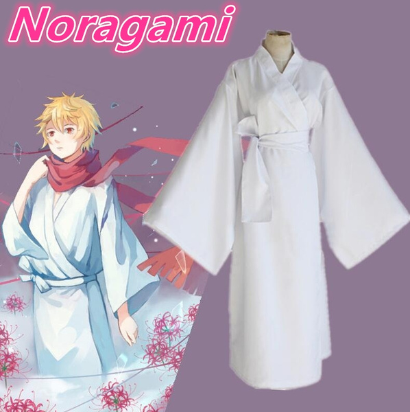 Halloween ノラガミ Anime Cosplay White Kimono Yukata Stage Show Costume Men Adult