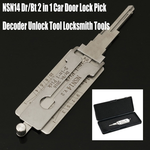 1 pièces NSN14 Dr/Bt 2 en 1 serrure de porte de voiture décodeur décodeur  outil de déverrouillage outils de serrurier avec boîte 