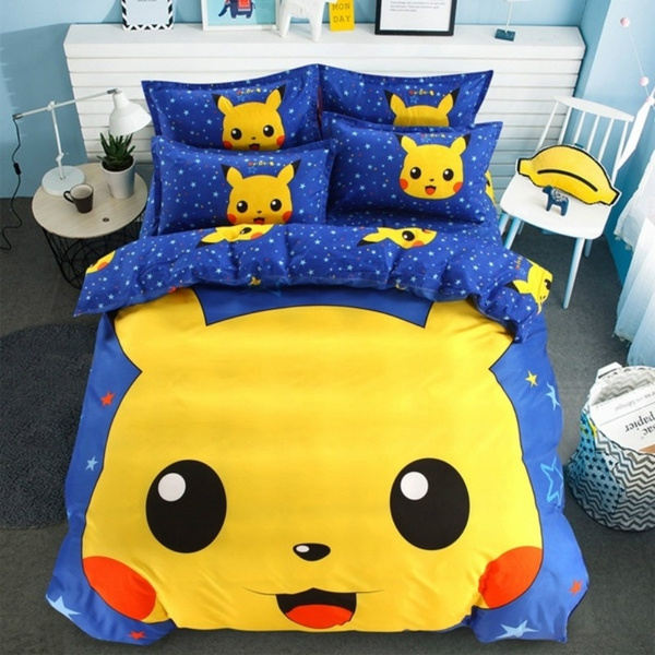 Pikachu Pokemon 2219 Duvet Cover and Pillowcase Set Bedding Set