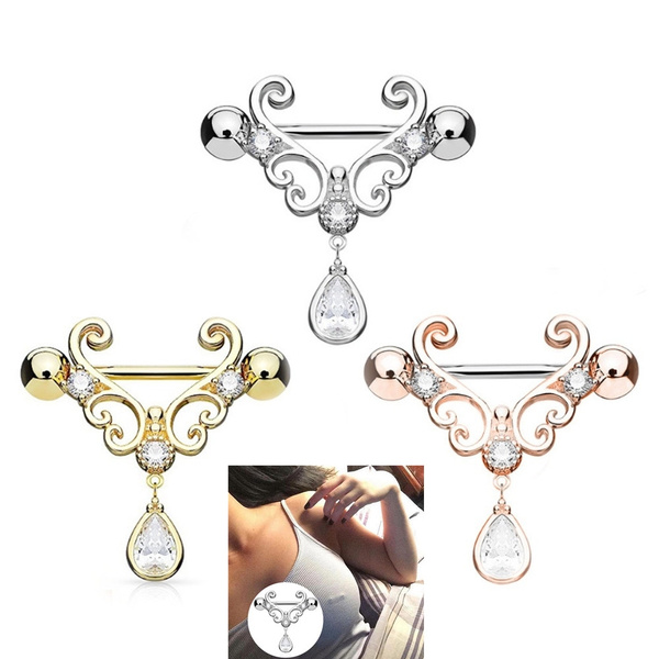 Nipple Piercing Body Jewelry Nipple Ring Body Jewelry Stainless Steel Zircon