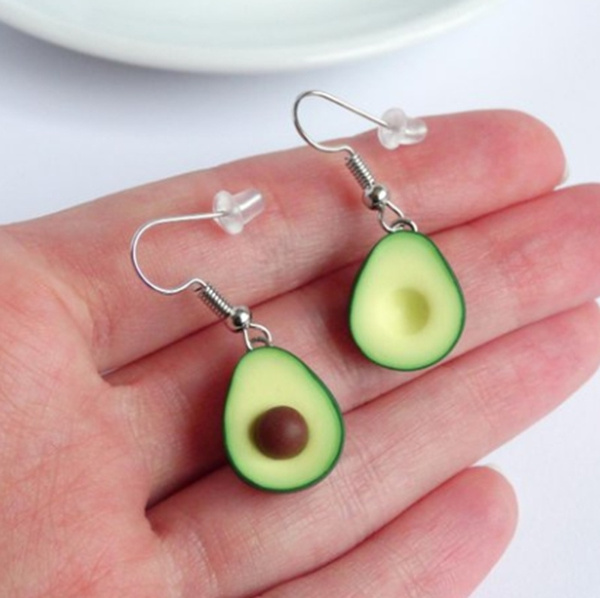 Green Miniature Avocado Dangle Earrings Asymmetric Pair Healthy Food  Superfood Funny Earrings Superfood Lover Present Gift | Wish