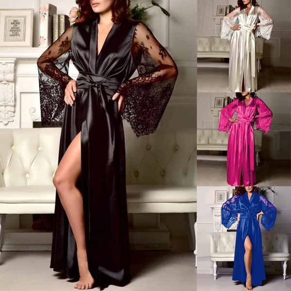 Women Sexy Nightgowns Stain Nighties Night Gown Set Dress Lingerie Pajamas  Set Sleeveless Sleeping Dress Robe Silk Nightwear - China Women's Lingerie  and Sexy Lingerie price | Made-in-China.com