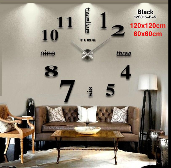 DIY Wall Clock Modern Large Draw Your Own Icons Home Interior Decoration Gift