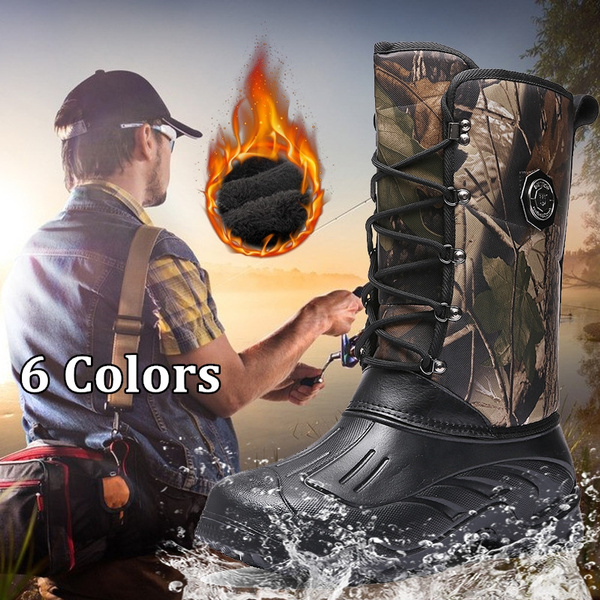 6 Colors Men Outdoor Waterproof Fishing Boots Winter Keep Warm Non - Slip  Snow Boots Men Army Boots