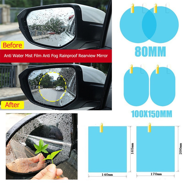 2Pcs Car Rearview Mirror Anti Water Mist Film Anti Fog Rainproof Protect Film 