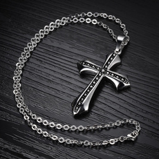 Steel, mens necklaces, Christian, Jewelry