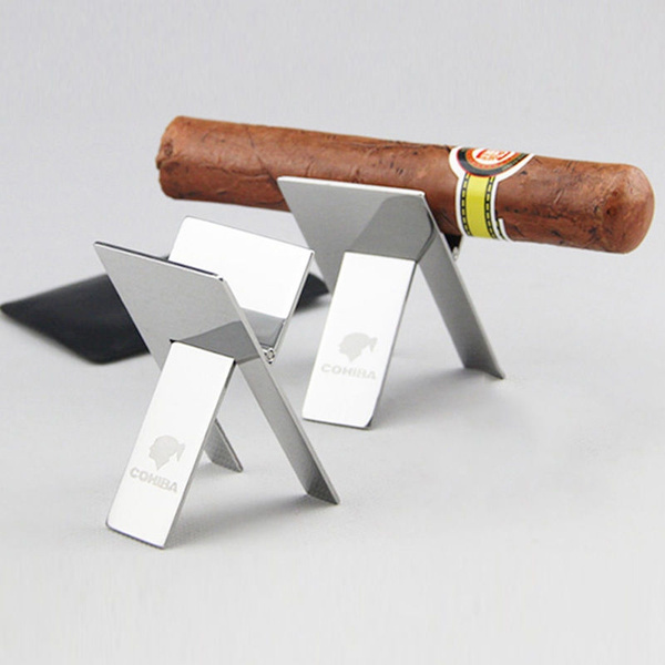 Travel Cigar Rest Holder Ashtray & Hole Puncher Fit 70 Ring Cohiba Cigar 