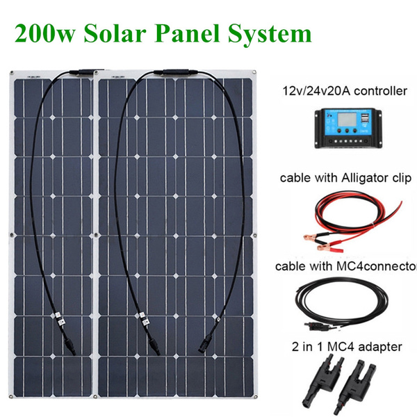 200W 16V Solar Panel Controller Battery Charger Kit Semi Flexible For Boat Home 