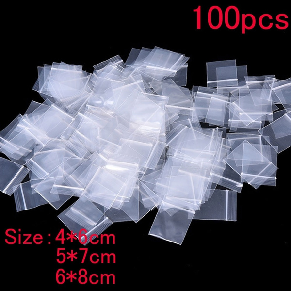 5 Sizes Small Resealable Zipper Bags, Clear Plastic Zipper Bags