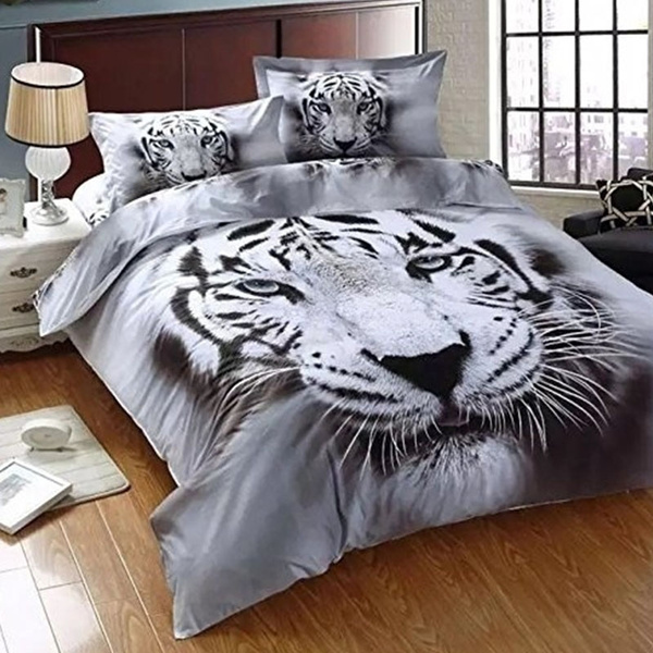 Tiger Bedding Duvet Cover Animal 3d Printed Set For Kids Hypoallergenic Microfiber White With Pillowcases Single Twin Double Full Queen King Size Bedroom Decoration Wish Tiger Bedding Duvet Cover Animal 3d, Animal Print Bedding King Size