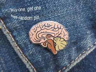 brainpin, backpackpin, Pins, Brooch Pin