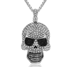 Party Necklace, skullnecklace, DIAMOND, punk necklace