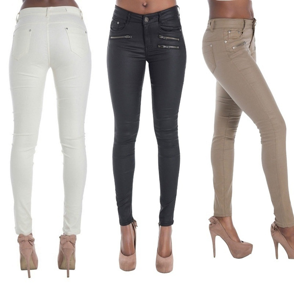 skinny stretch trousers womens