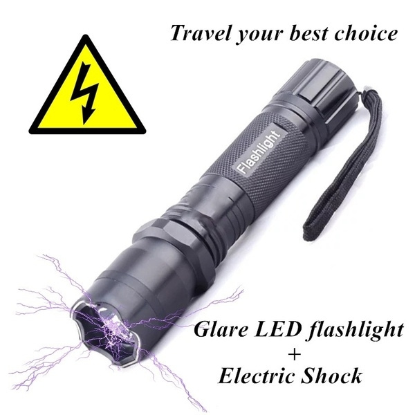 Portable safety protection, electric shock flashlight, female defense