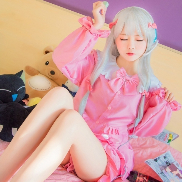 NEW FASHION Anime Eromanga Sensei Izumi Sagiri Girls Sleepwear Pajamas Cosplay Costume