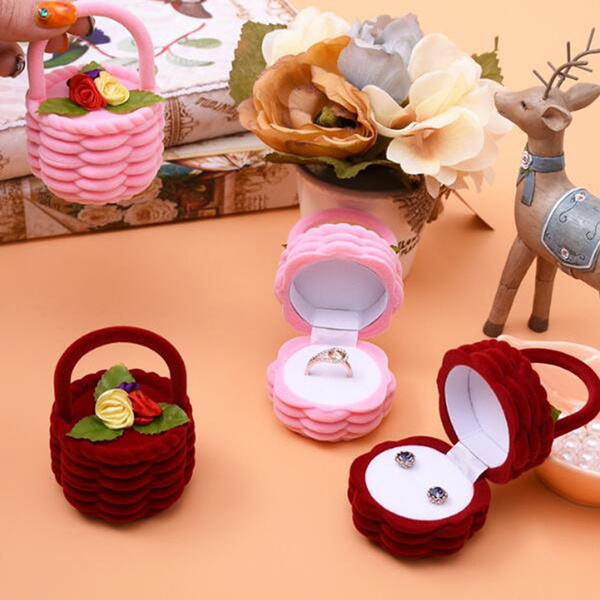 Jewelry Accessories Cartoon Ring Box Flower Basket Jewelry Box Wish