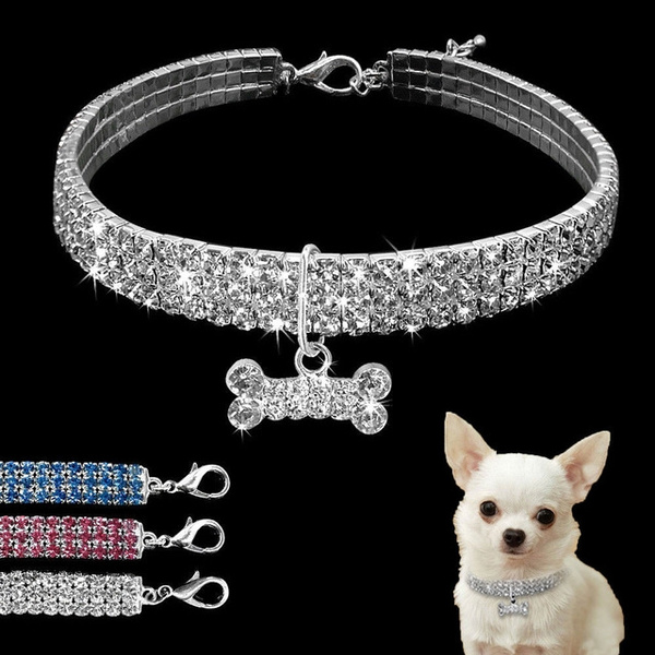 Necklaces Dogs Rhinestones | Dog Neck Jewelry Necklace | Bow Ties Dogs  Diamonds - Cute - Aliexpress